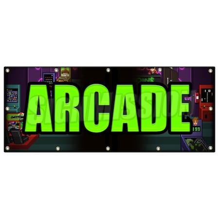 Signmission ARCADE BANNER SIGN video pinball skeeball bowling games shooting play B-120 Arcade